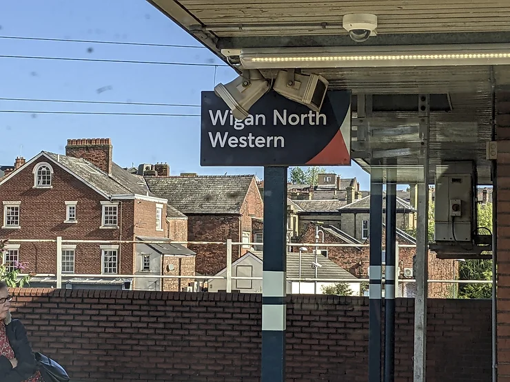 Wigan North western station platform sign image