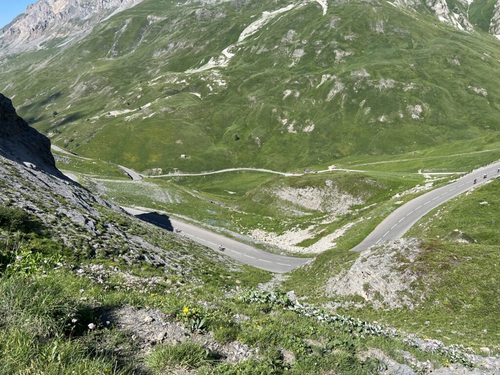 Scenic view down the Galibier on the Marmotte ride 2023