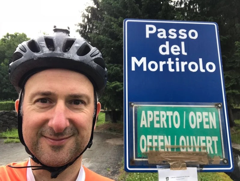 Accidents happen post image. Jeff at the Pass del Mortirolo.