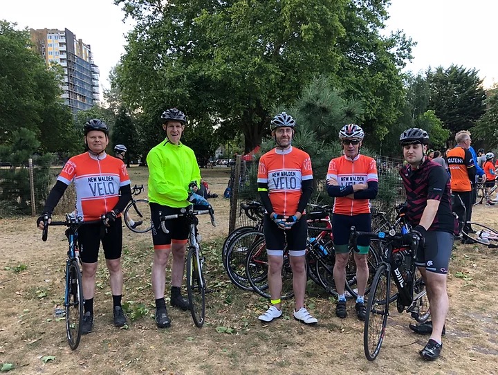 NMV riders pictured at London Fields in Hackney along with 100s of other cyclists ready to set off for the Dunwich Dynamo.