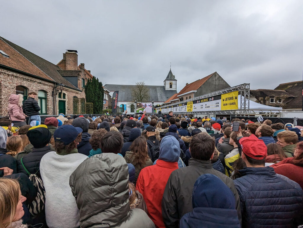 Watching the Race with the crowds in Flanders.