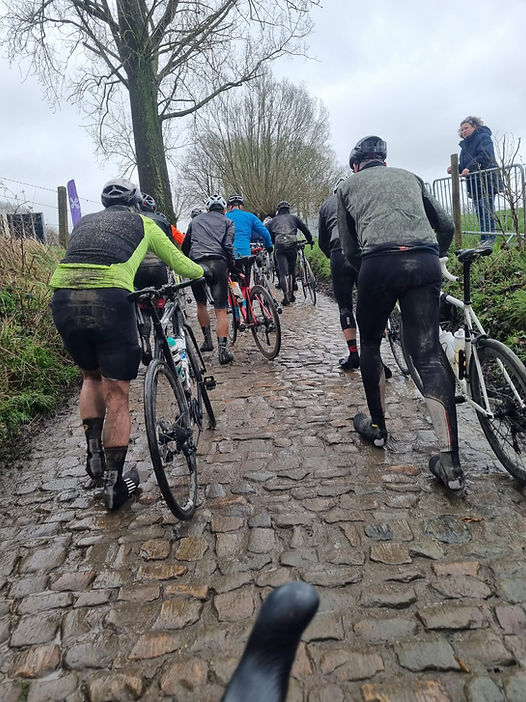 Walking the climbs in Flanders.