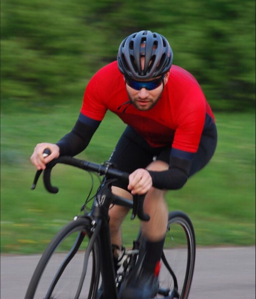 Tome Pemberton action shot in the Surrey Hills based cycling time trial